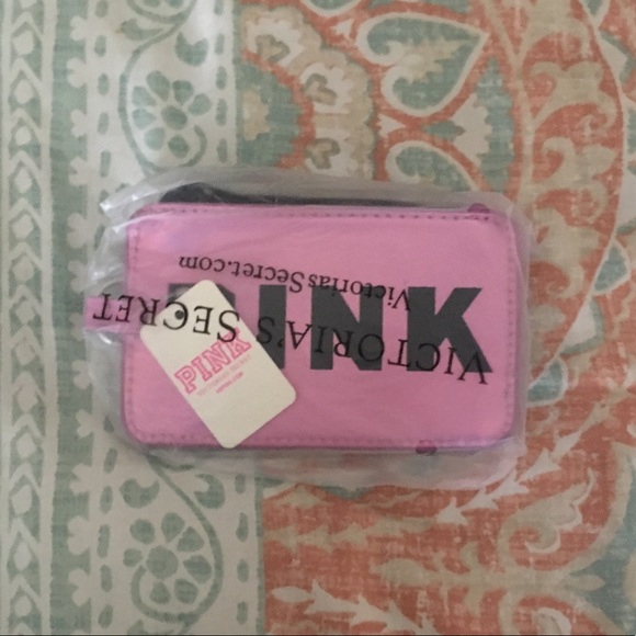 PINK Victoria's Secret Bags Victorias Secret Pink Iridescent Id Wallet Lanyard Poshmark